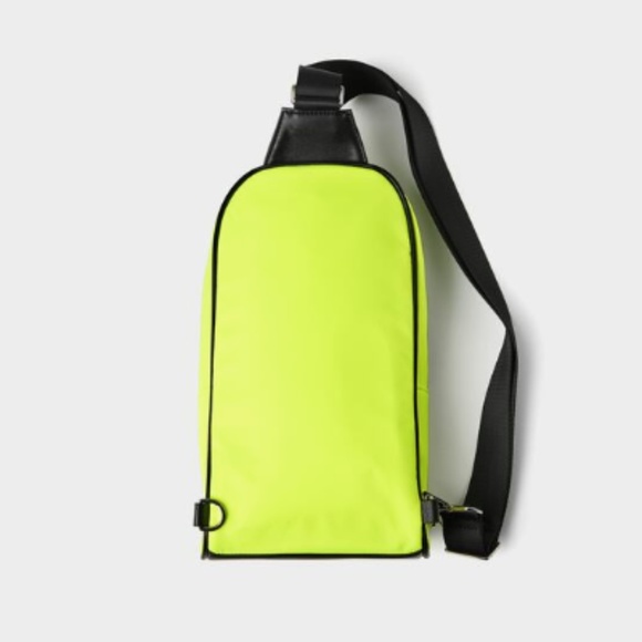 ZARA One-Shoulder Sports Backpack Neon Yellow NWOT - Picture 4 of 5